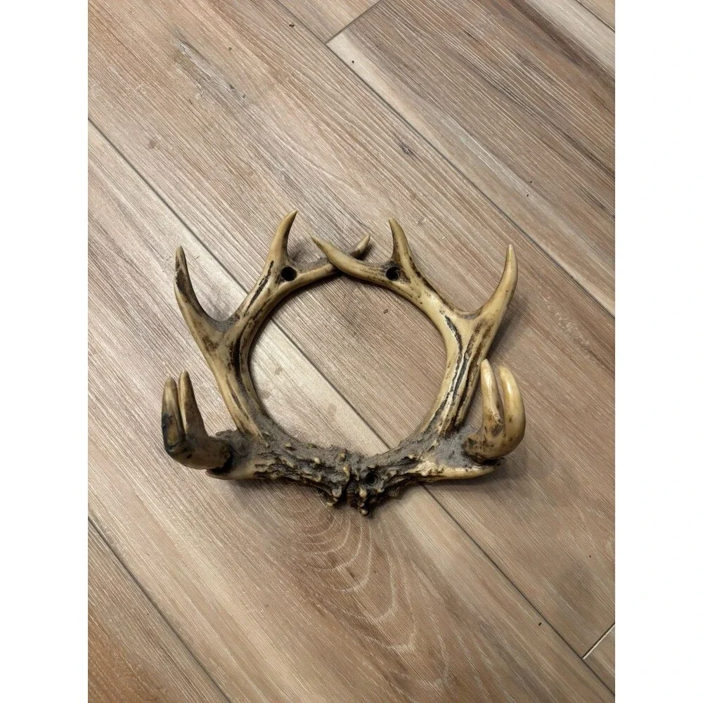 Antler Round Resin Mirror Picture Frame Faux, Rustic Cabin Wall Decor Deer Hunt